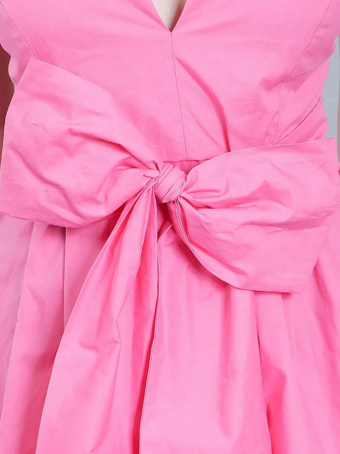 Deep V-Neck Cotton Dress