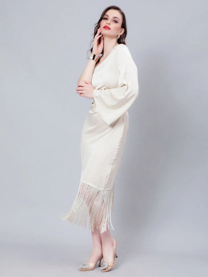 Fringe-Trimmed Party Dress