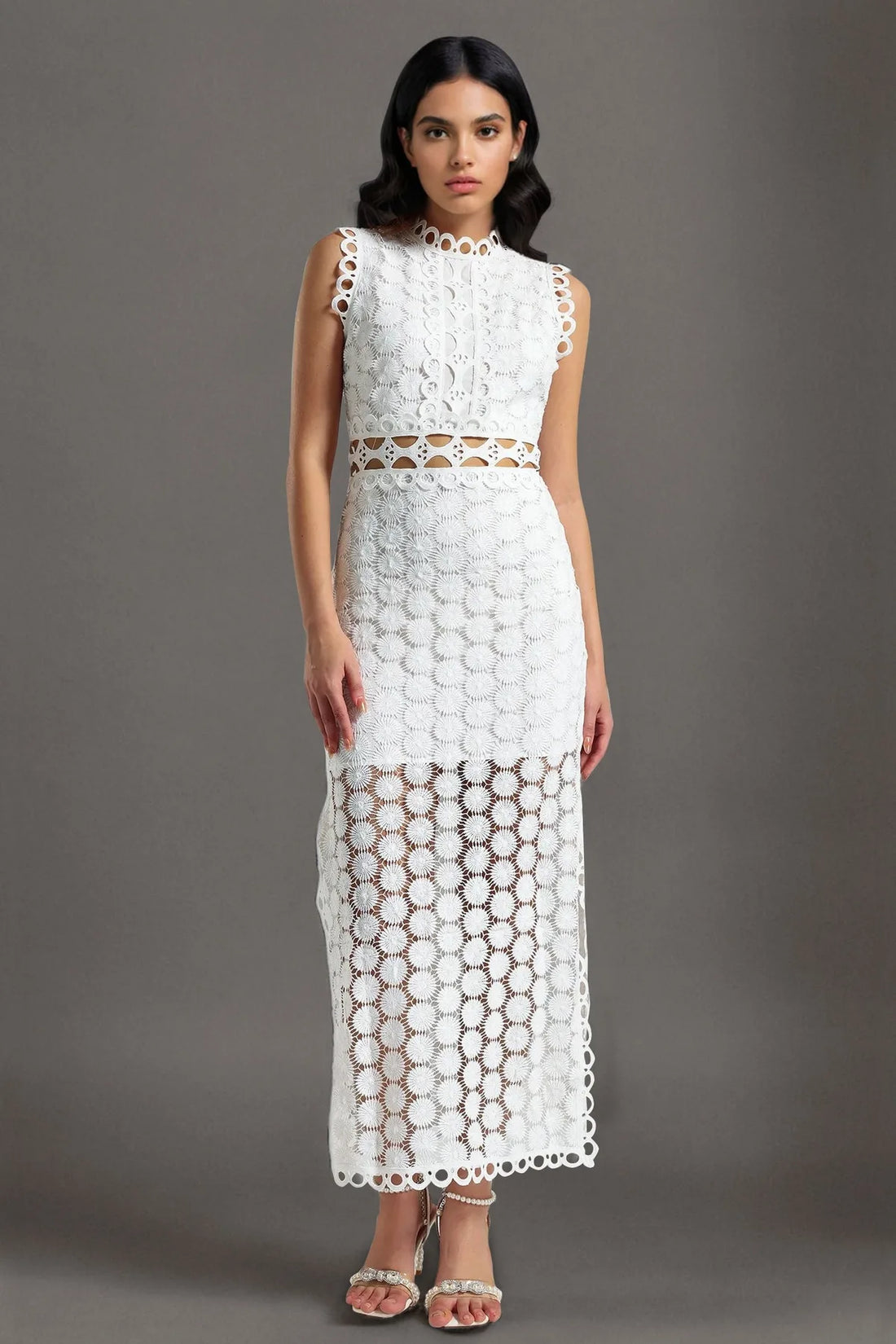 Lace Sleeveless Maxi Dress