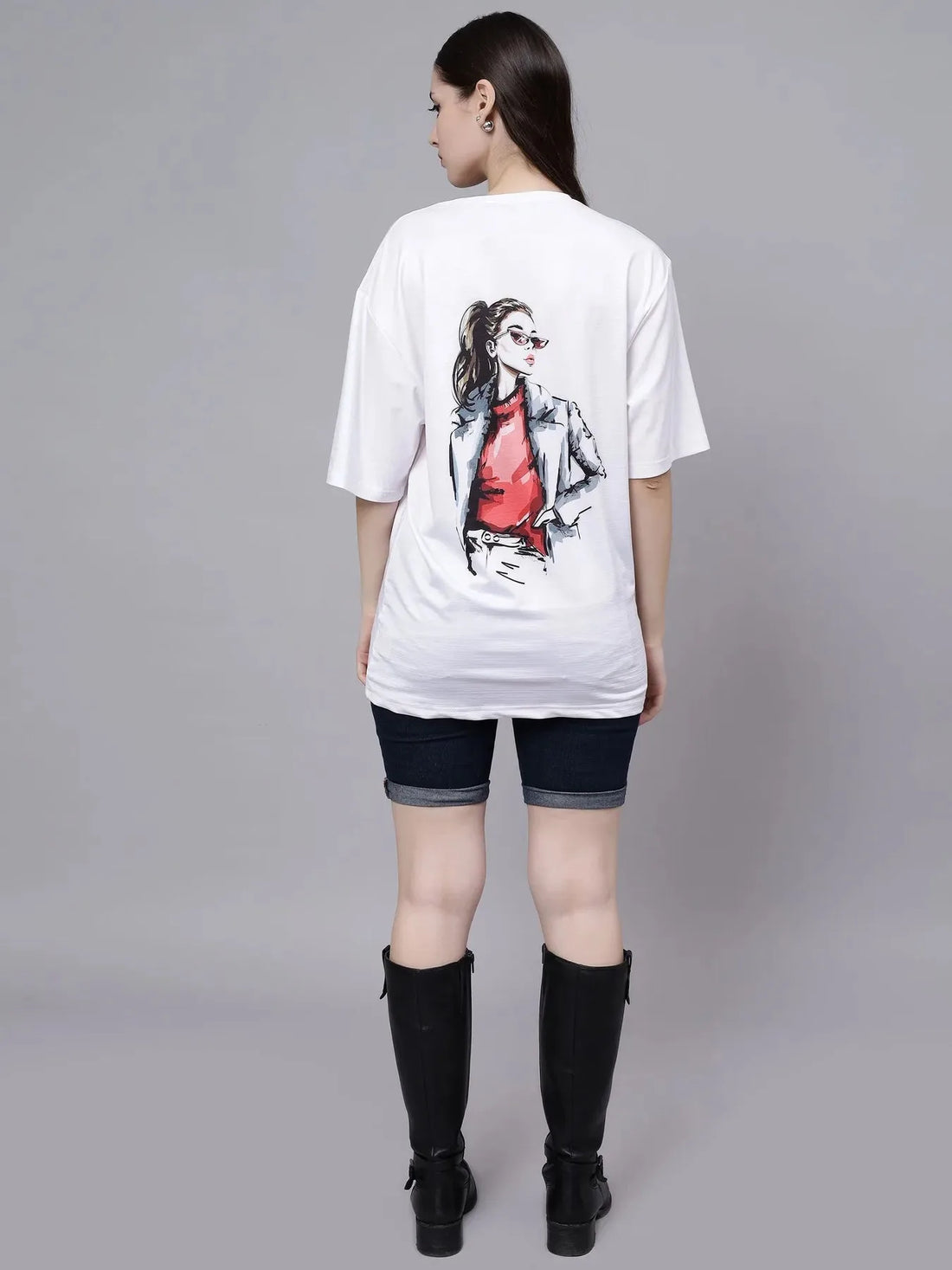 Stylish Girl Graphic Oversized T- Shirt
