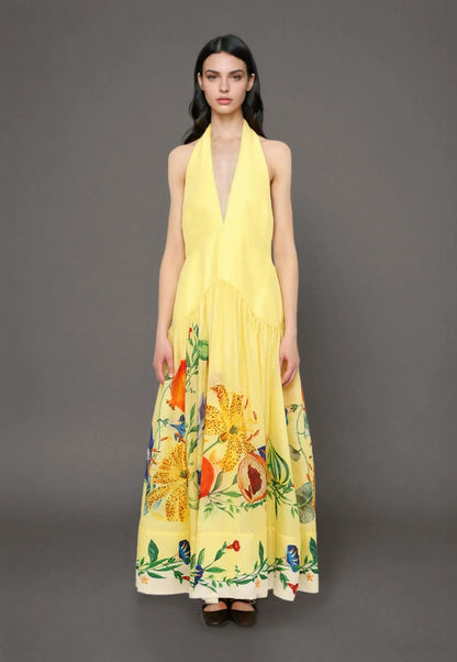 Halter Neckline Maxi Dress