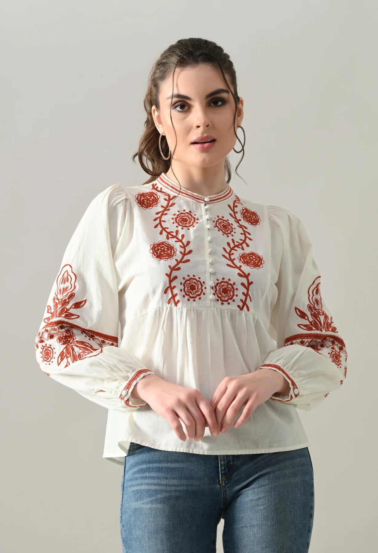 Embroidered Naira Blouse Top