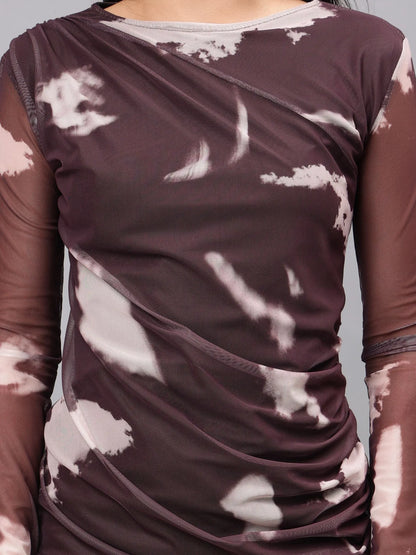 Tie Dye Bodycon Ruched Dress