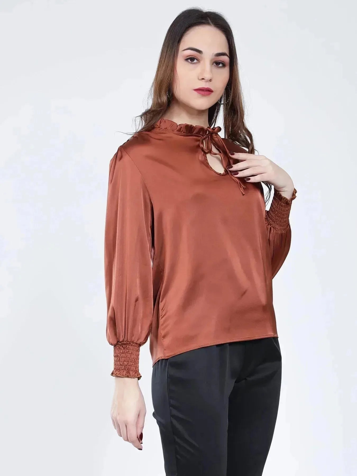 Tie Neck Satin Top