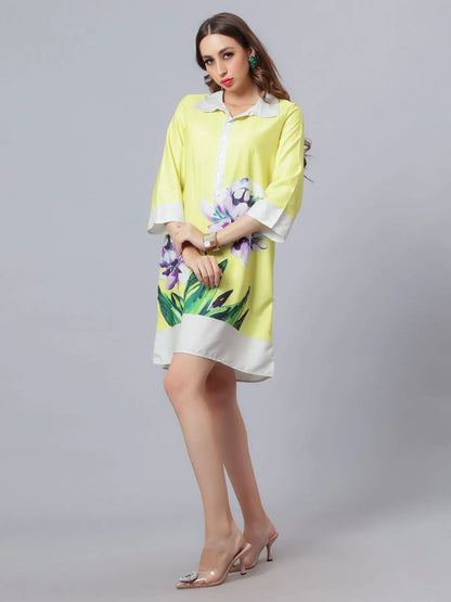 Floral Printed Shirt Dress
