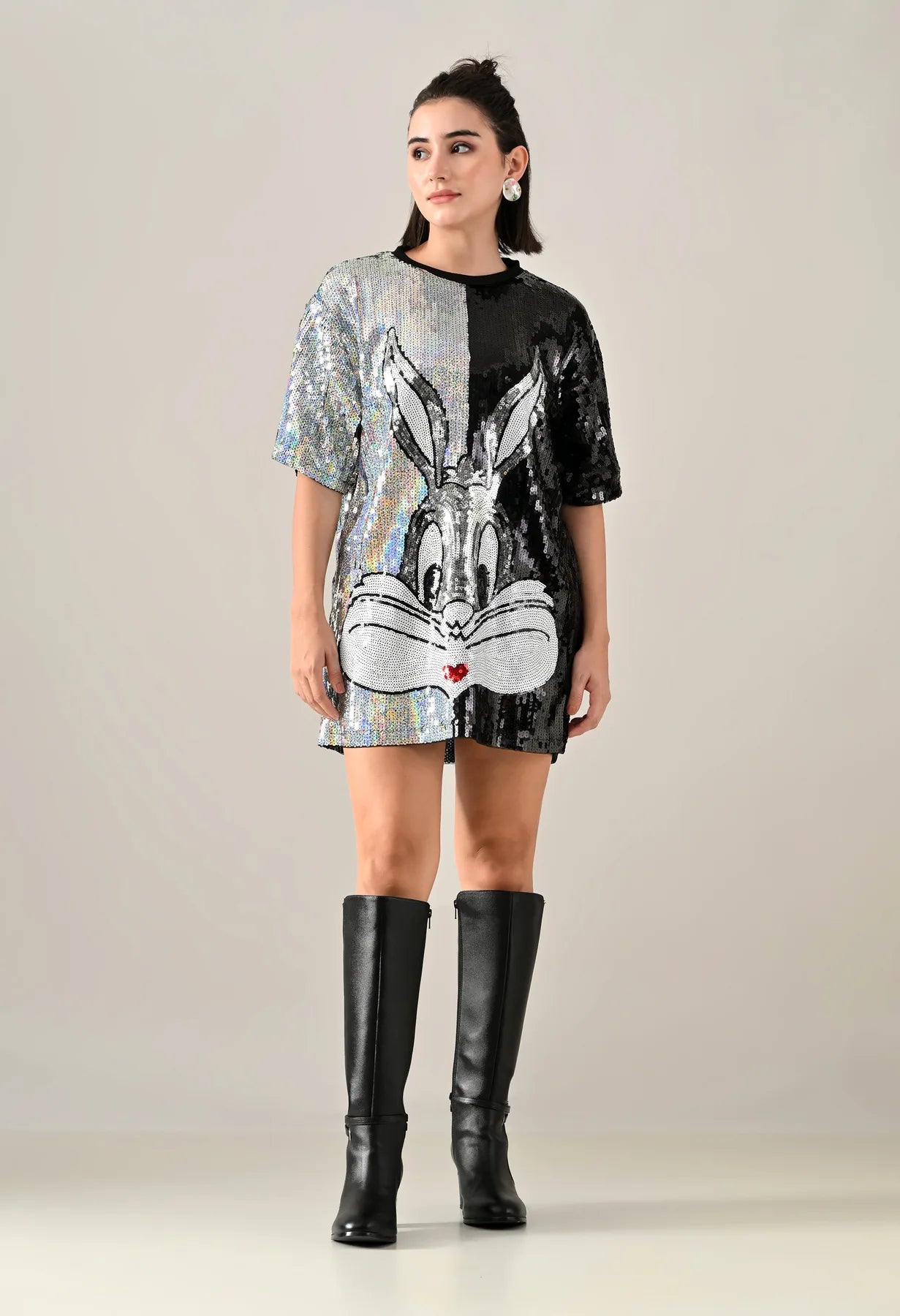 Bunny Colorblock Sequence Dress