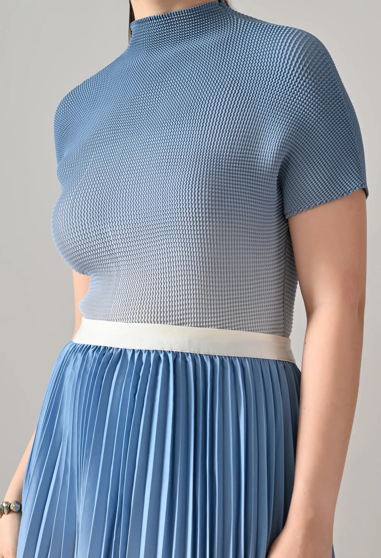 Ombre Pleated Two-Piece Set