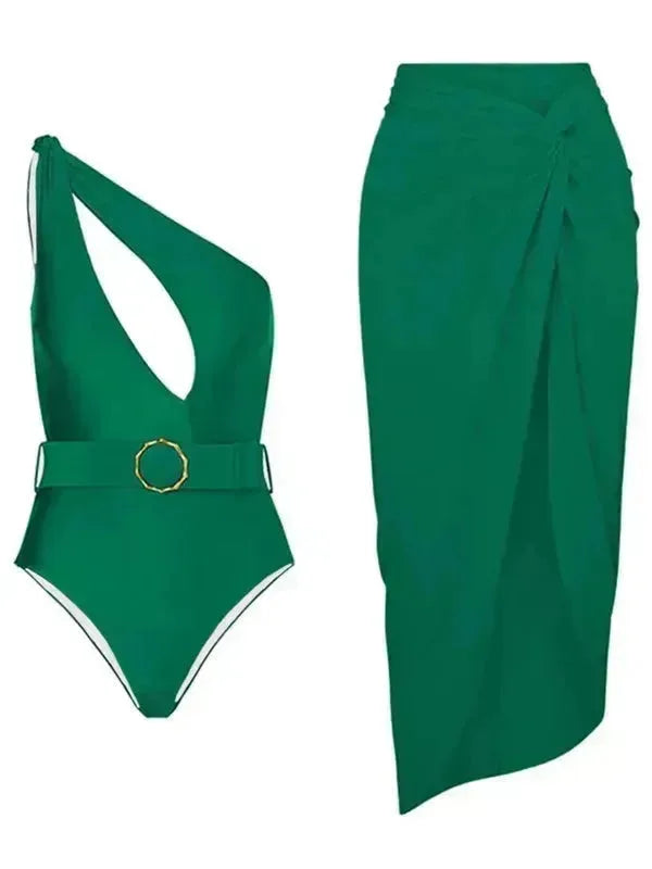 Belted Monokini With Sarong