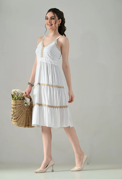 Schiffli Breeze Short Dress