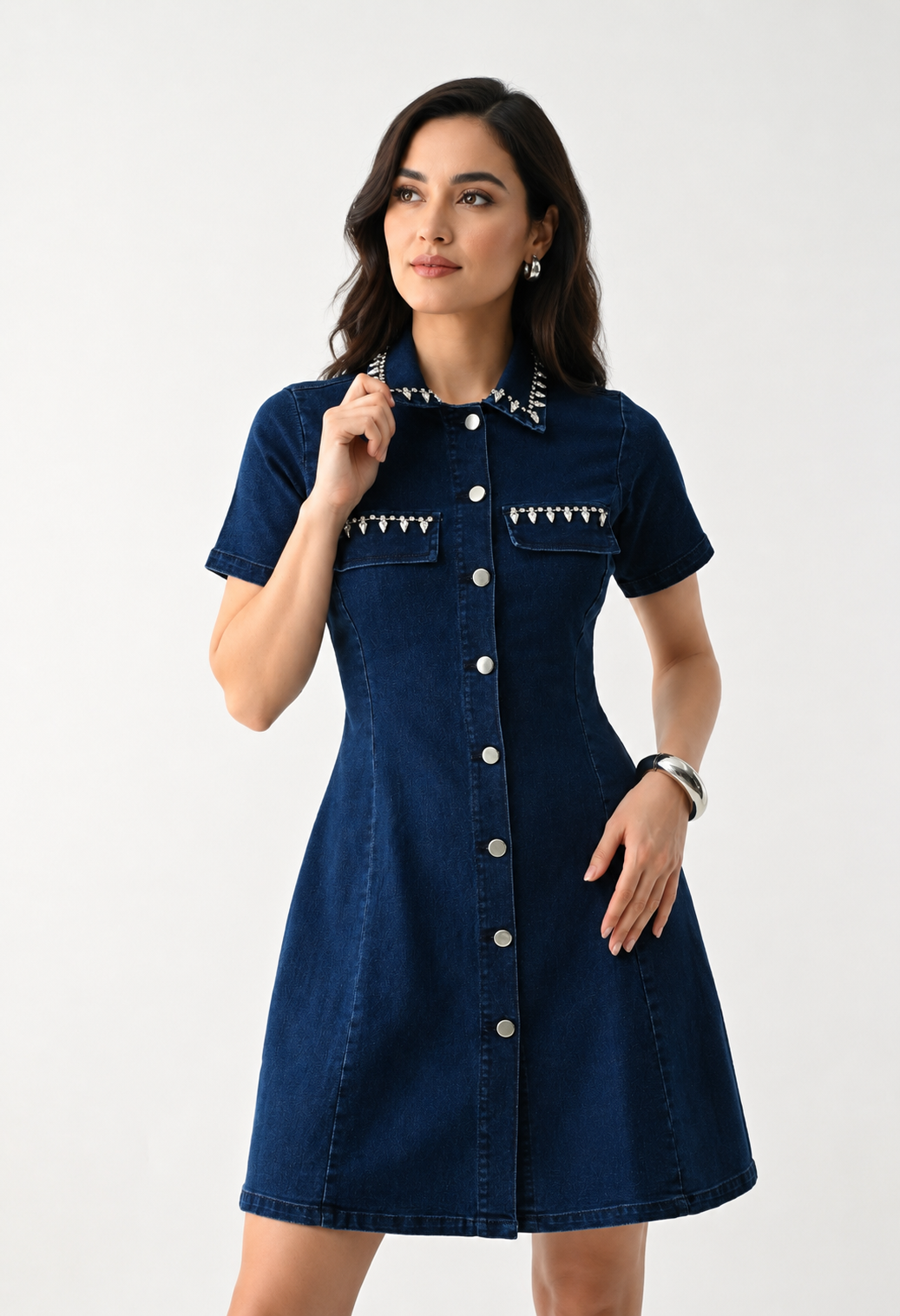 Crystal Denim Mini Dress