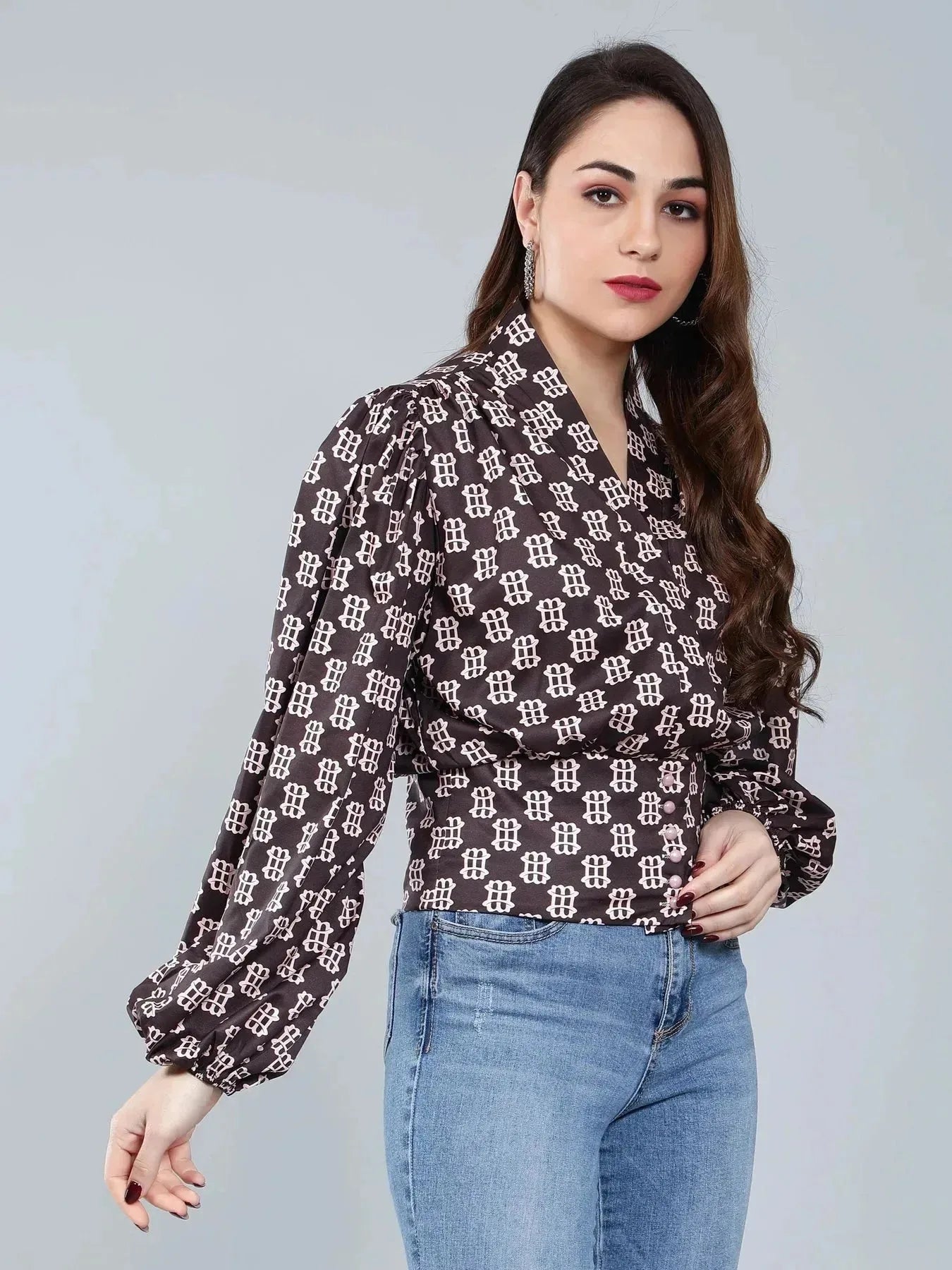 Vintage Printed Blouse