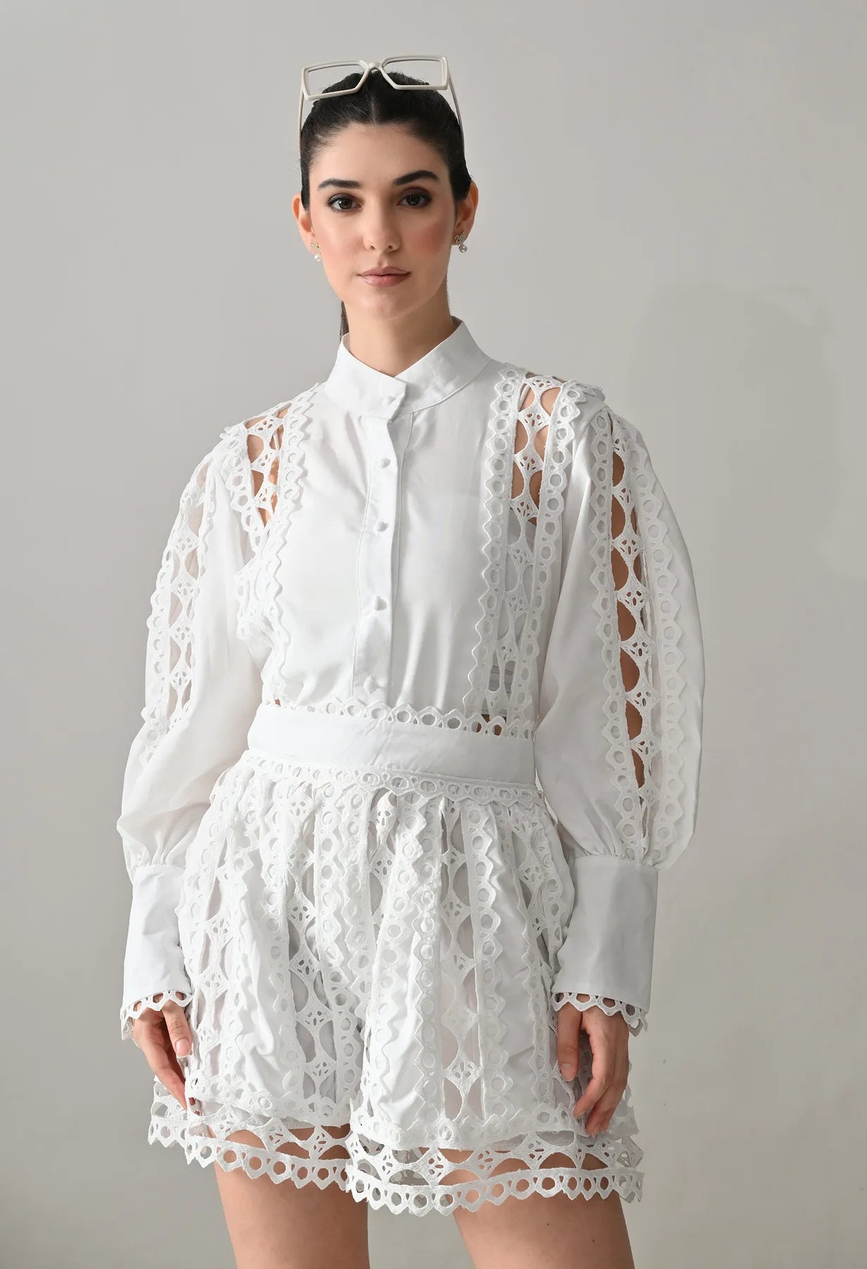 Luxe Lace-Work Two-Piece Set