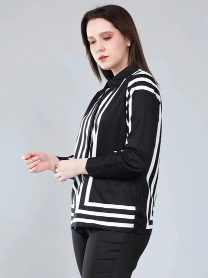 Geometric Striped Shirt