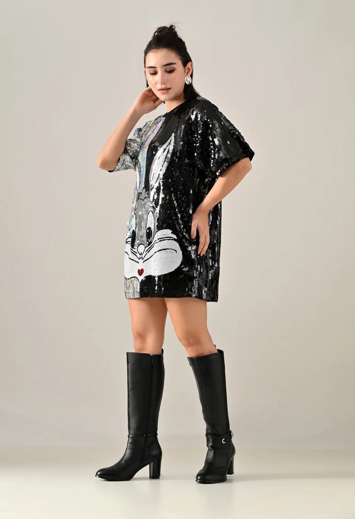 Bunny Colorblock Sequence Dress