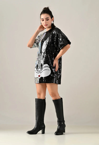 Bunny Colorblock Sequence Dress