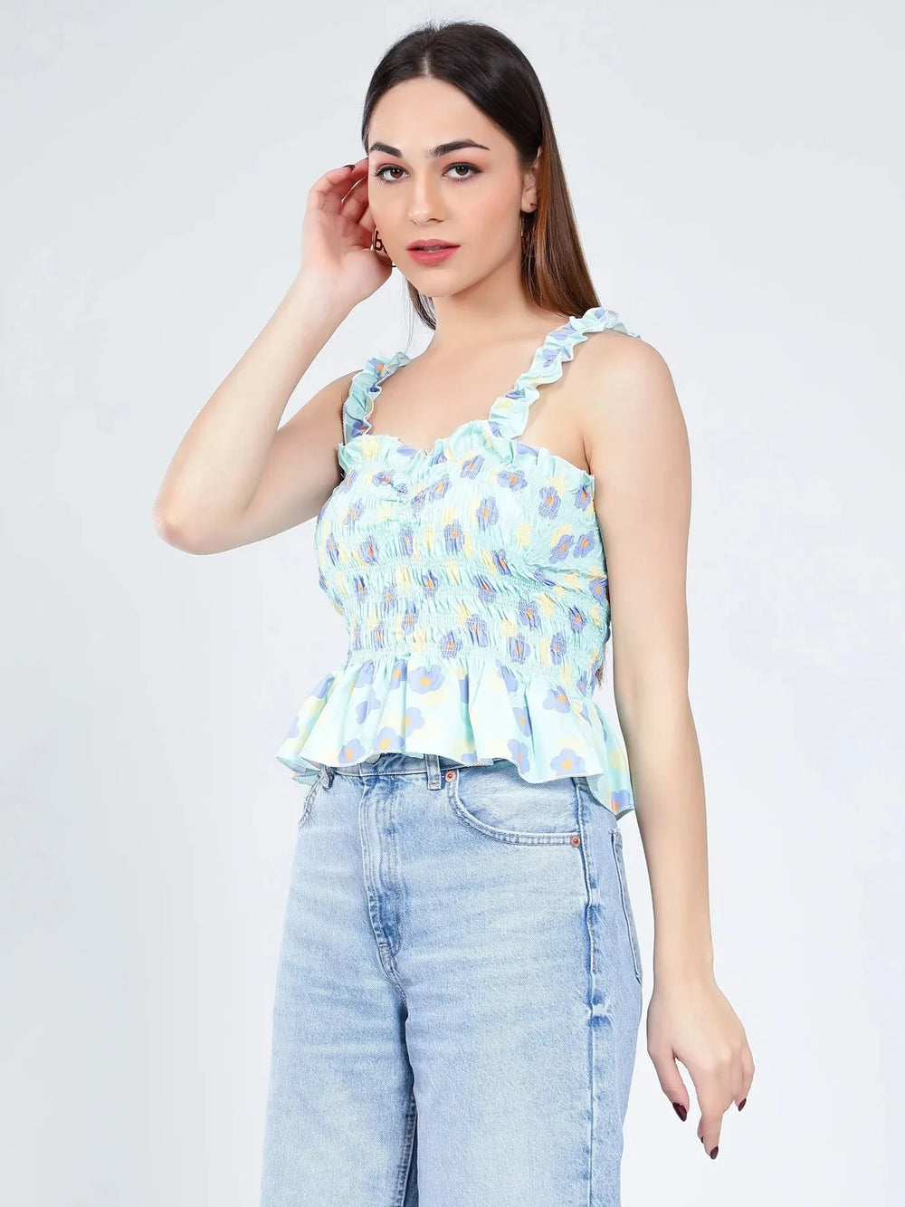 Floral Smocking Top