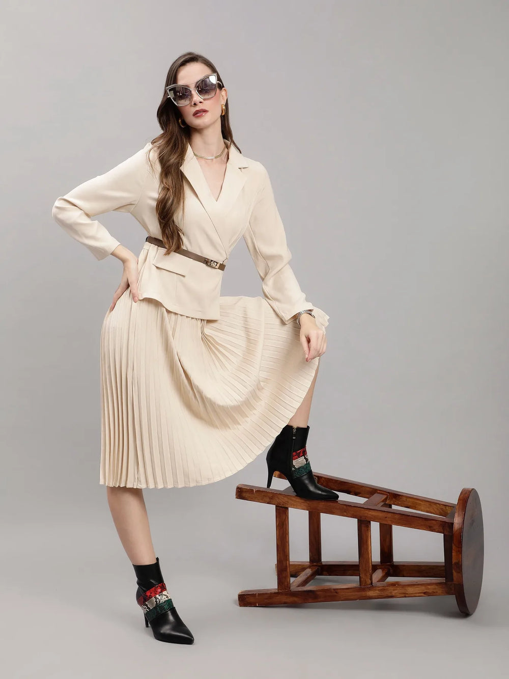 Blazer Pleated Dress
