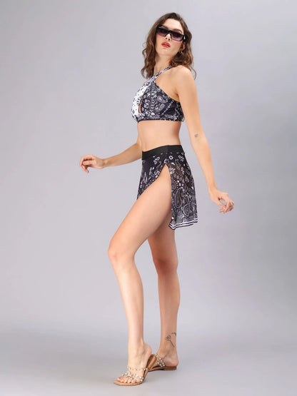 Cross Halter Neck Bikini Set