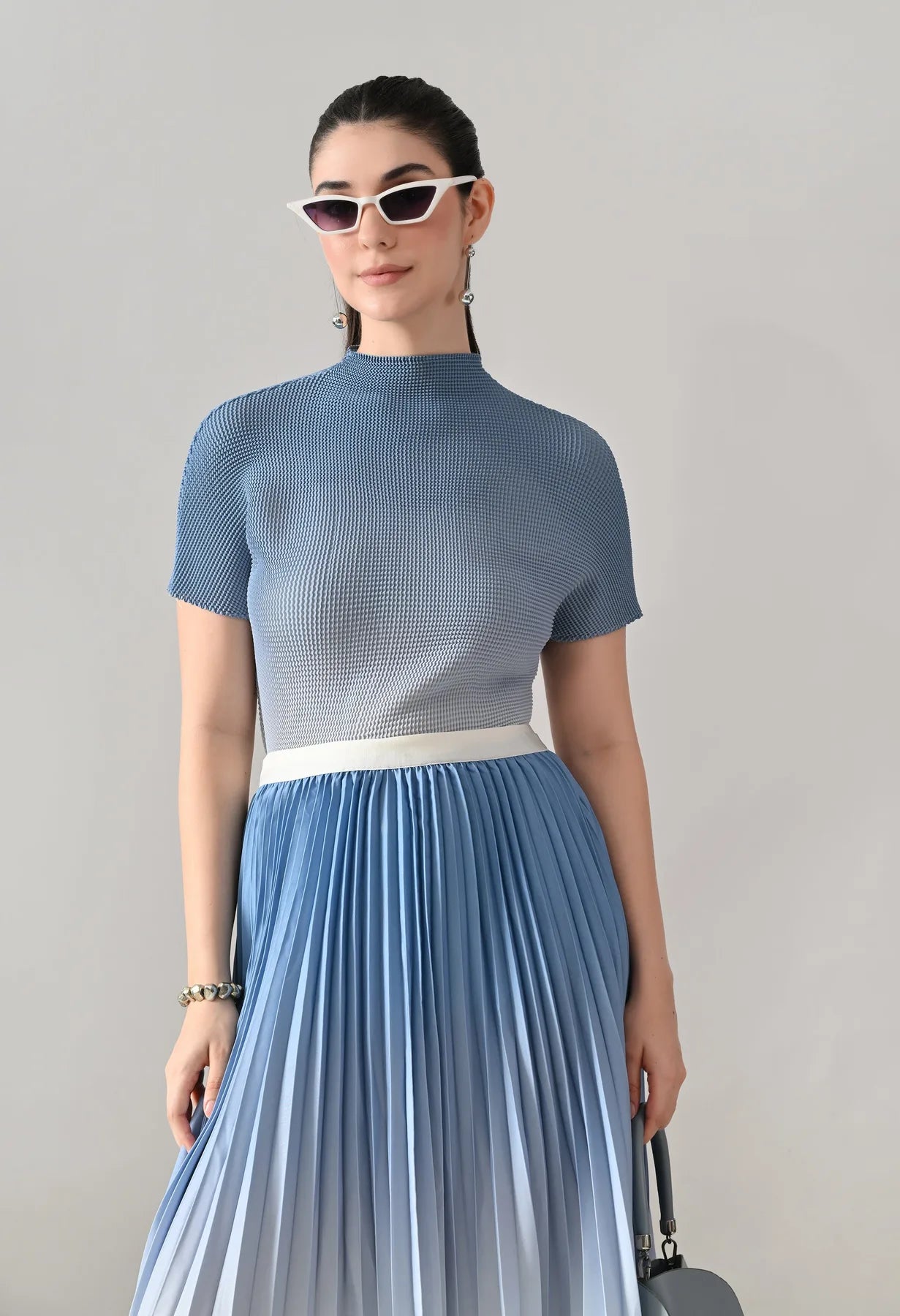 Ombre Pleated Two-Piece Set
