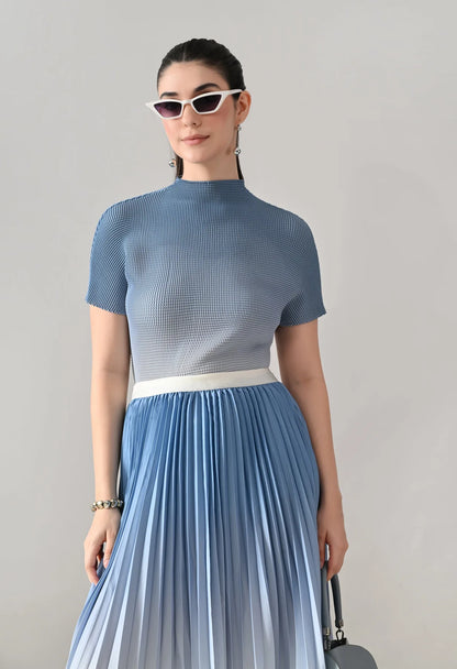Ombre Pleated Two-Piece Set