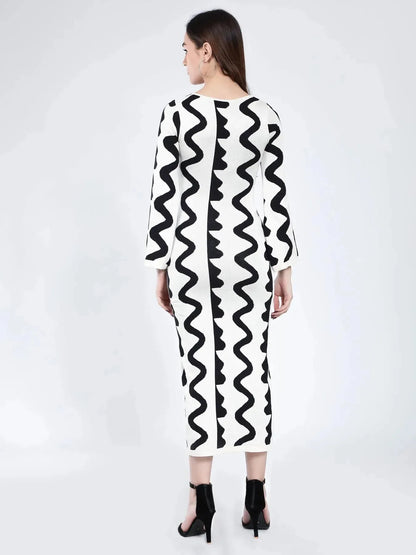 Flat Knit Body Hugging Dress