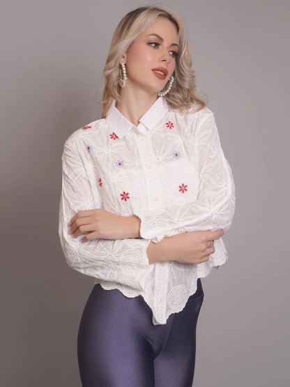 Chain Stitch Embroidered Shirt