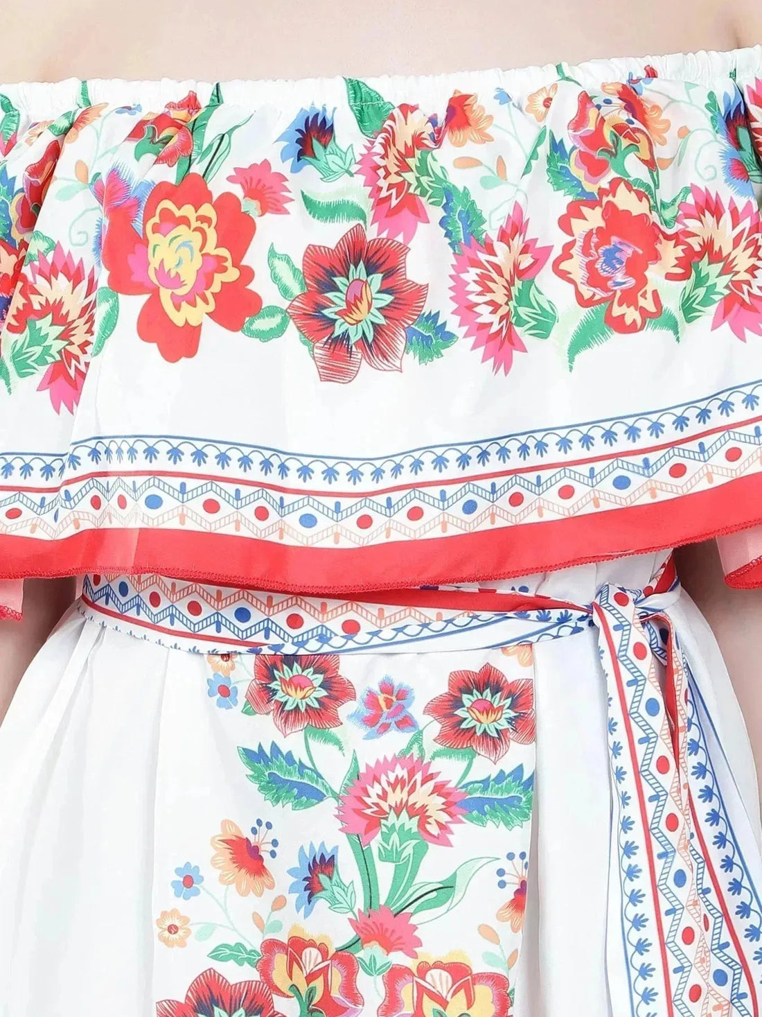 Floral Print Off-Shoulder Maxi Dress