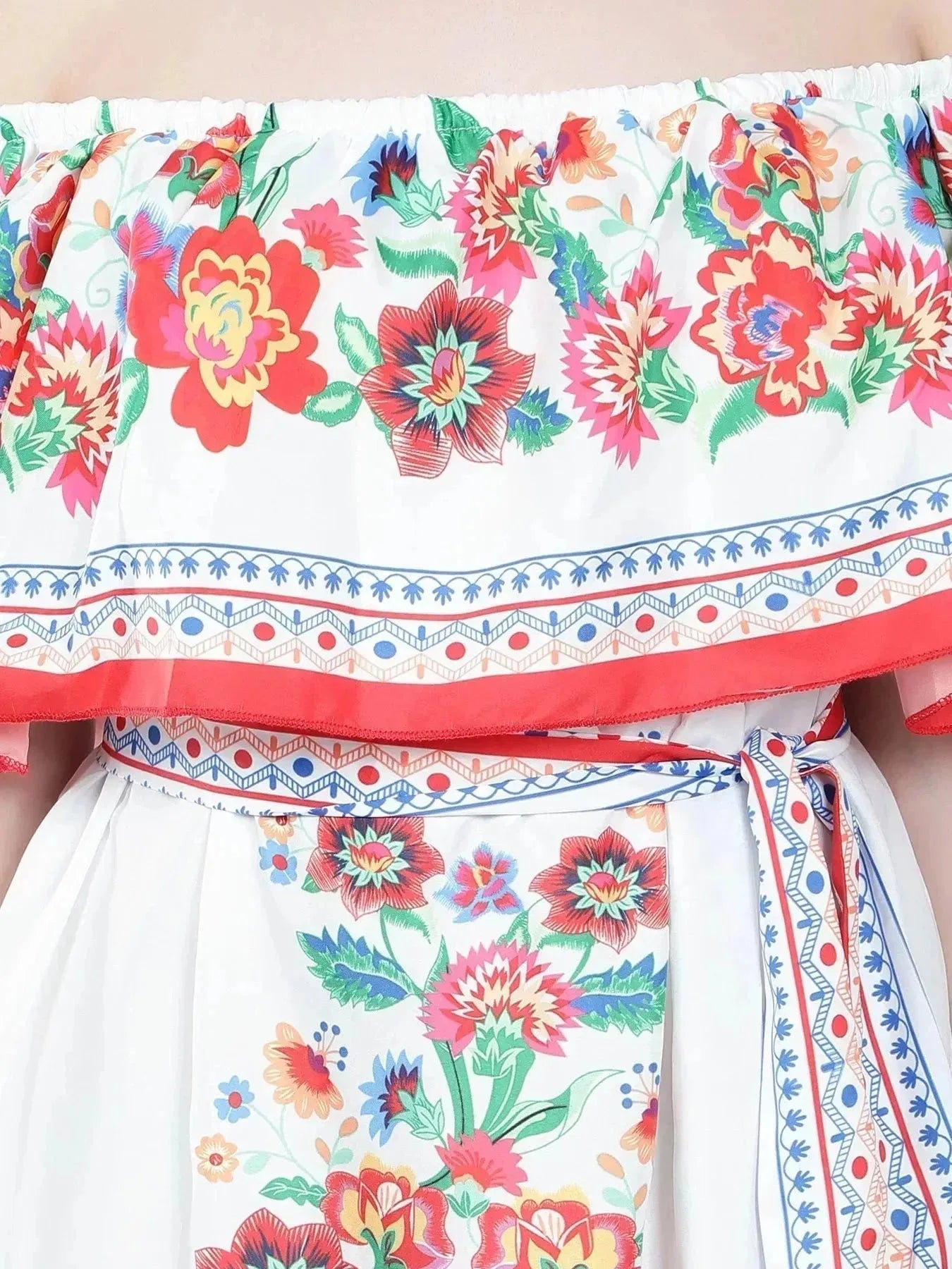 Floral Print Off-Shoulder Maxi Dress