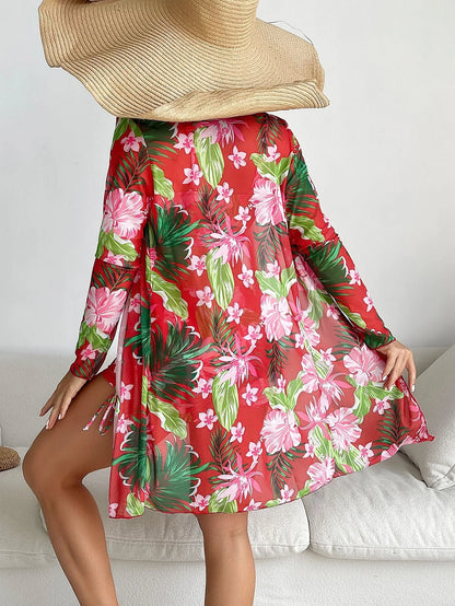 Floral Printed Three Piece Swimwear