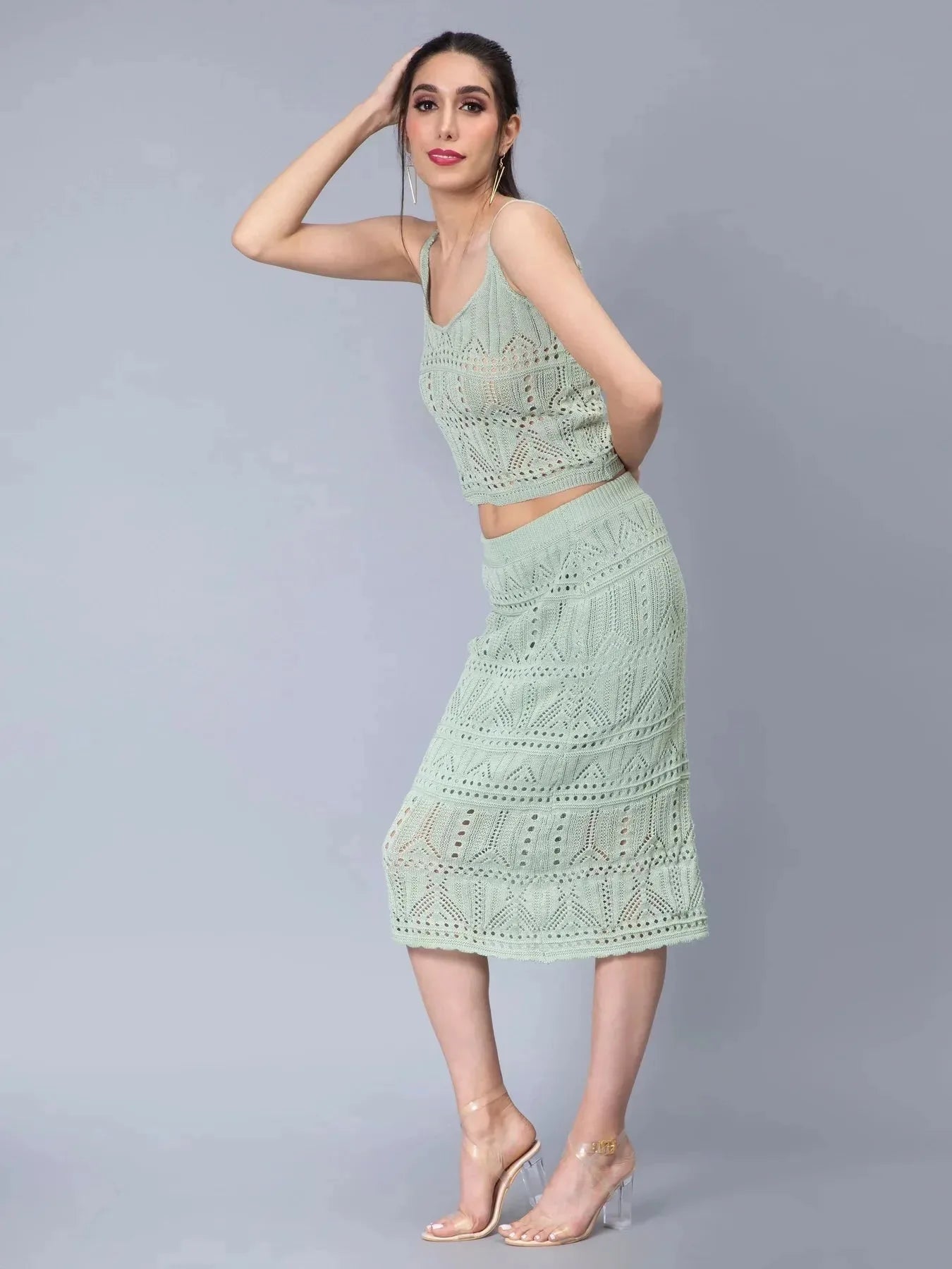 Crochet Cami and Skirt Two Piece set