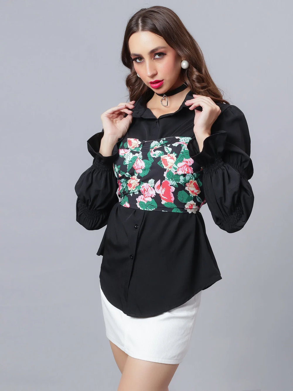 Floral Cami and Shirt Set