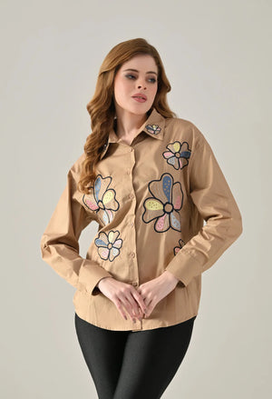 Floral Grace Embroidered Shirt