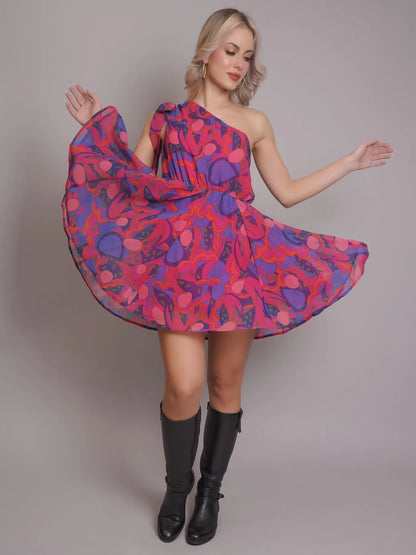 One-Shoulder Short Dress