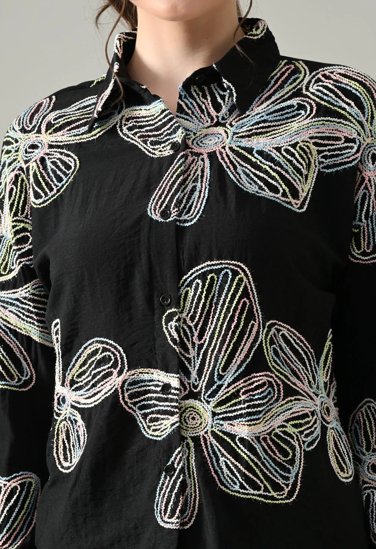 Floral Melody Embroidered Shirt