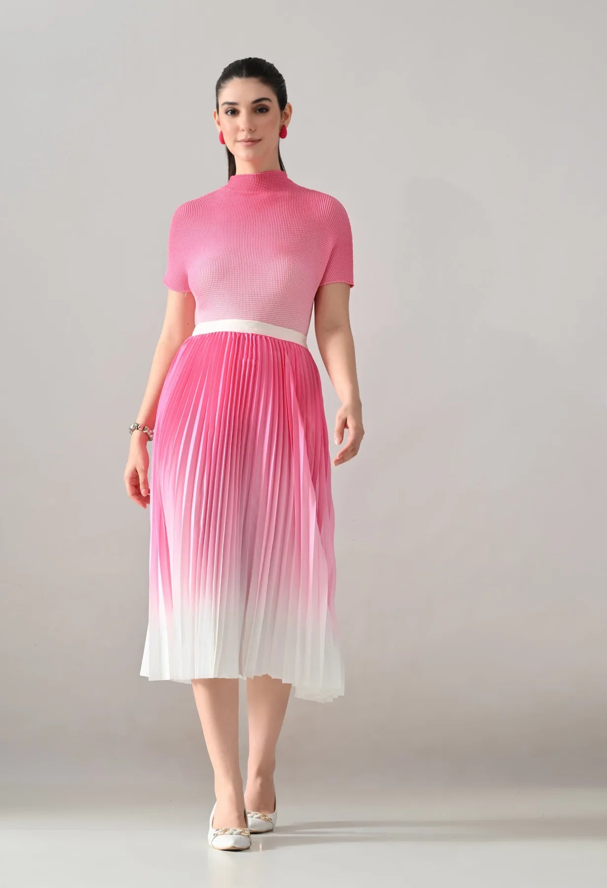 Ombre Pleated Two-Piece Set
