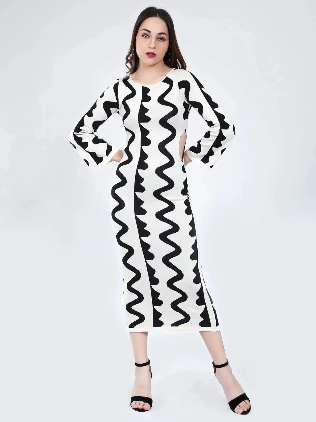 Flat Knit Body Hugging Dress