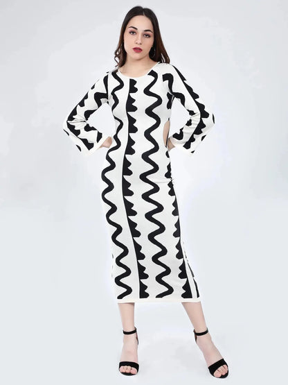 Flat Knit Body Hugging Dress