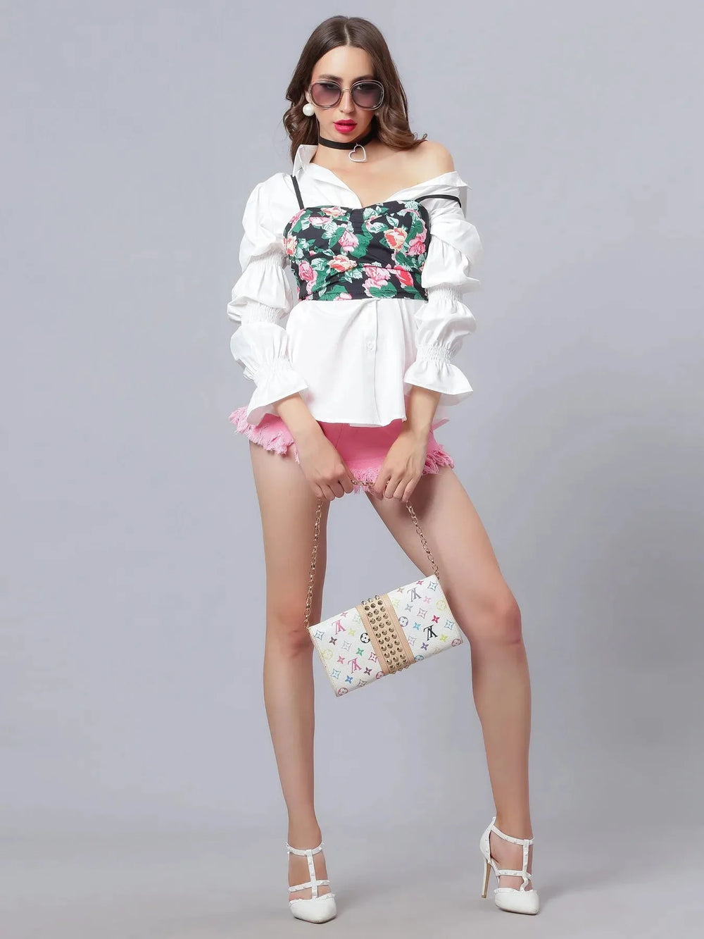 Floral Cami and Shirt Set