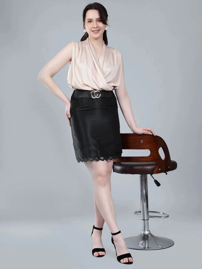 Wrap Front Sleeveless Blouse