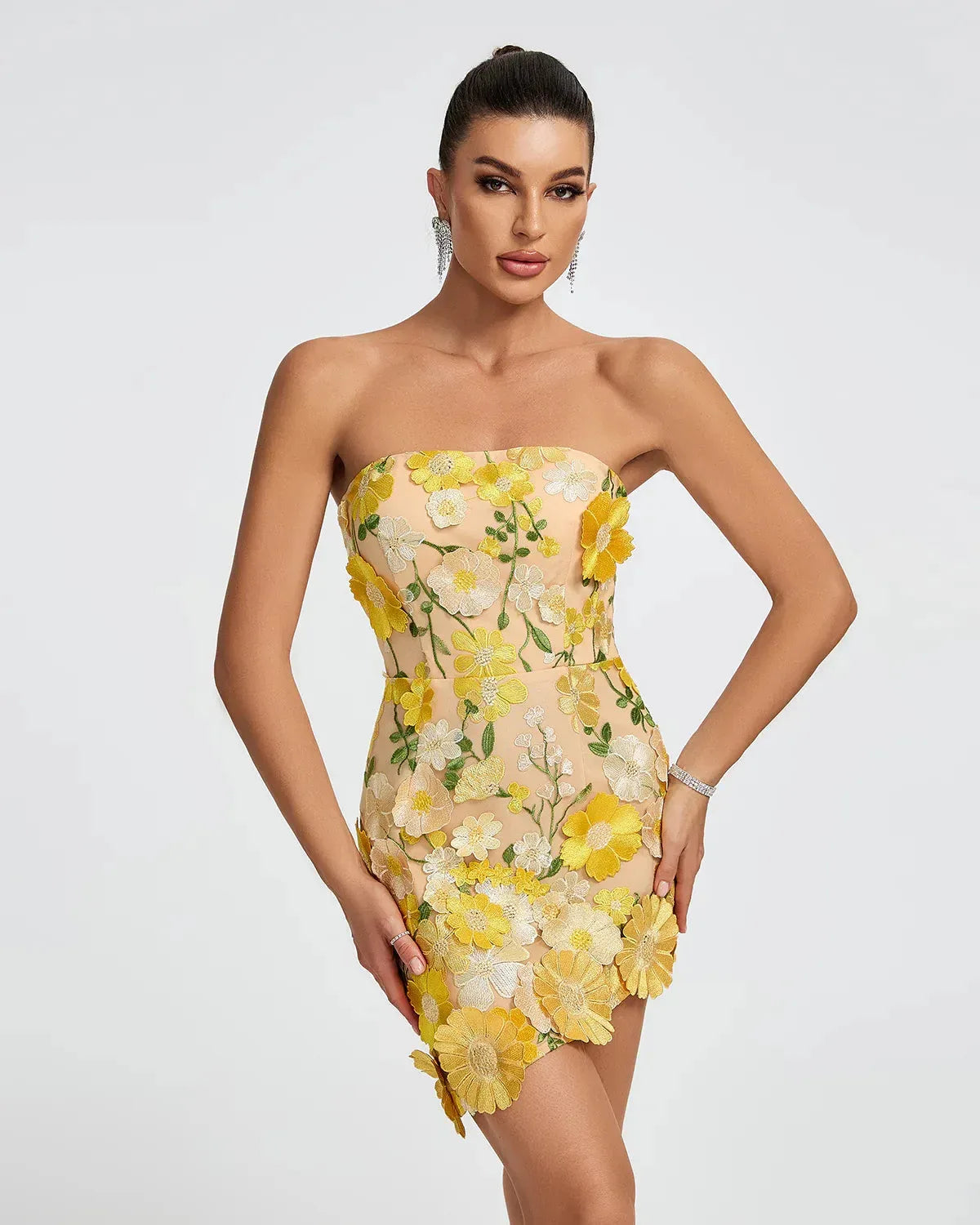 3D Floral Mini Dress