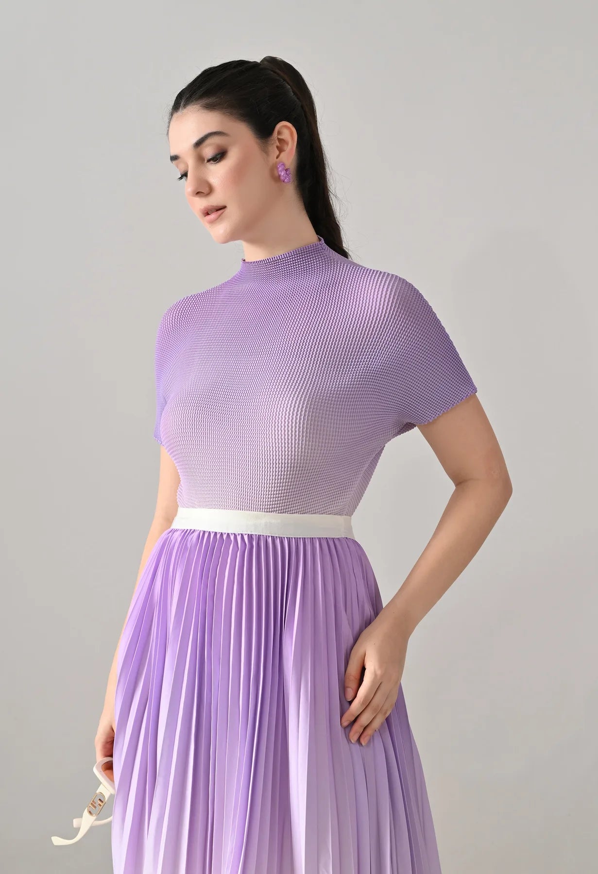 Ombre Pleated Two-Piece Set