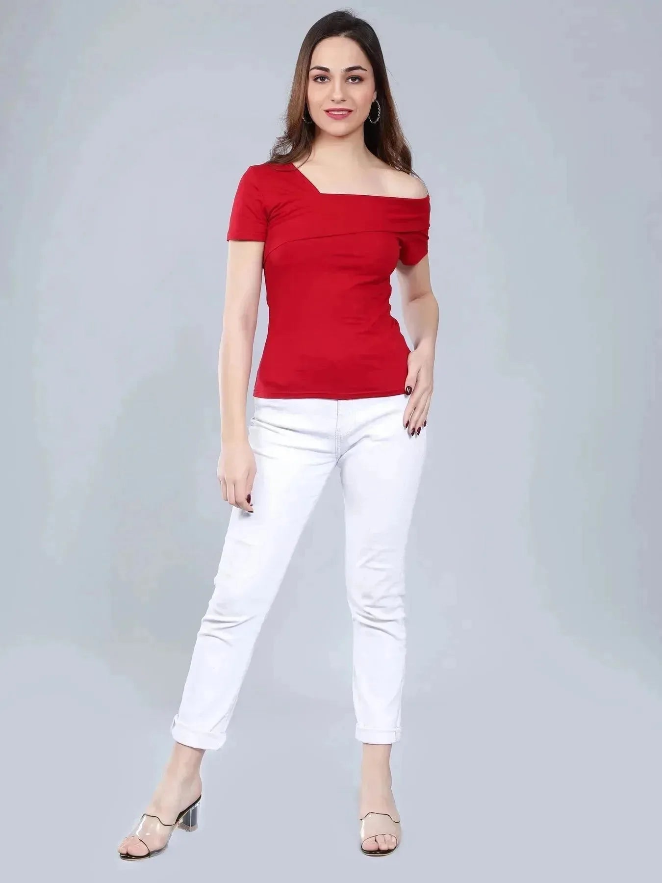 Asymmetric Neck T-Shirt