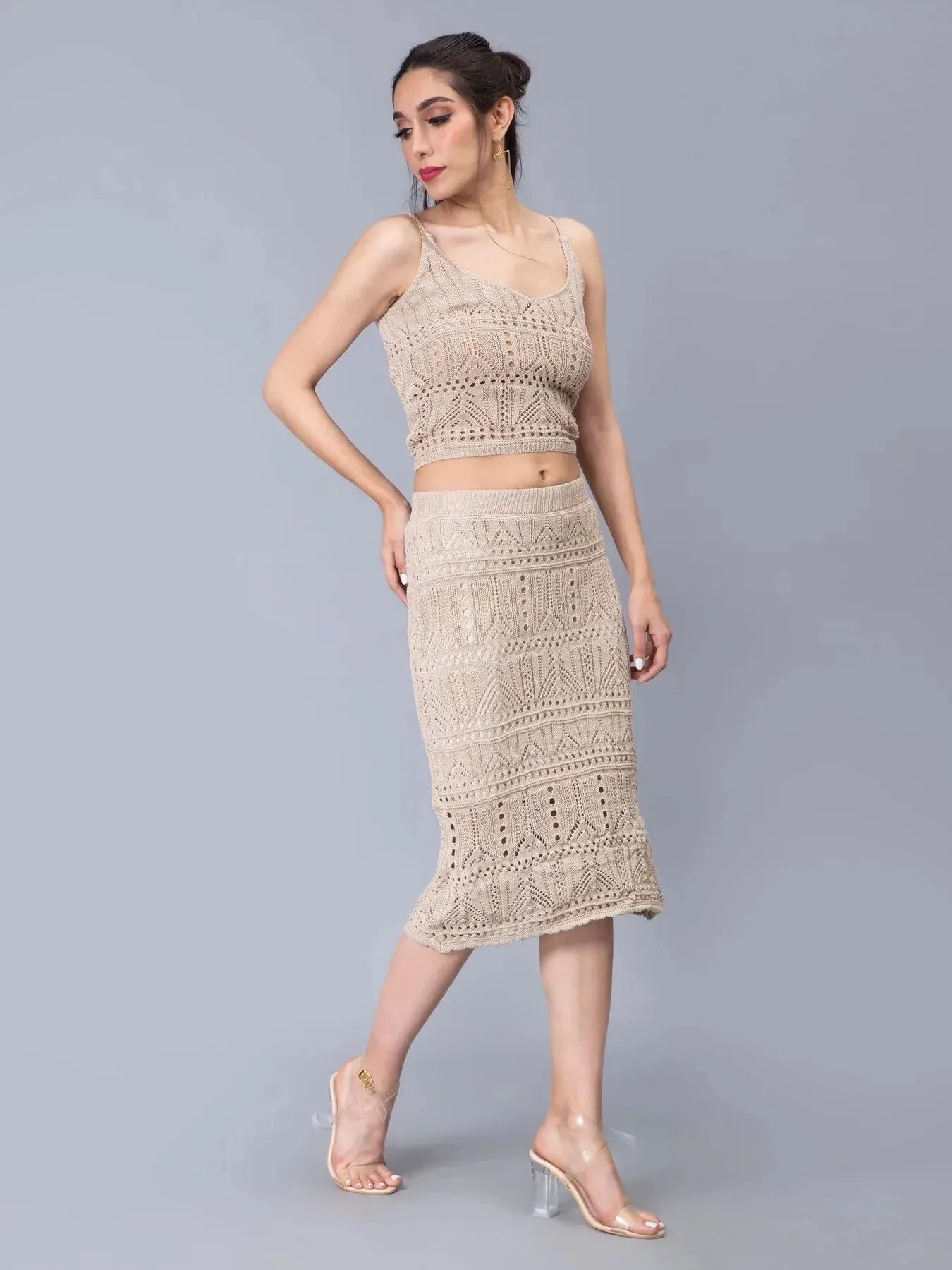 Crochet Cami and Skirt Two Piece set