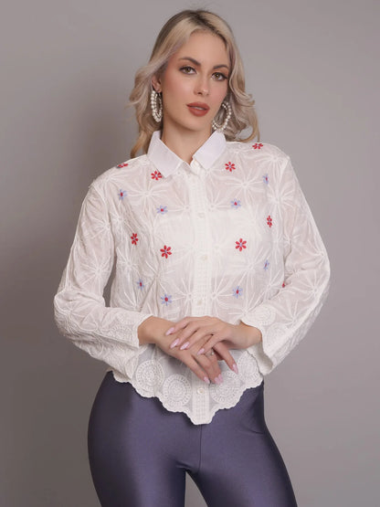 Chain Stitch Embroidered Shirt