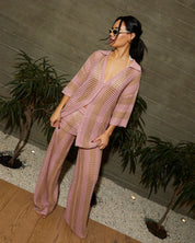 Crochet Striped Two Piece Set