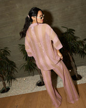 Crochet Striped Two Piece Set