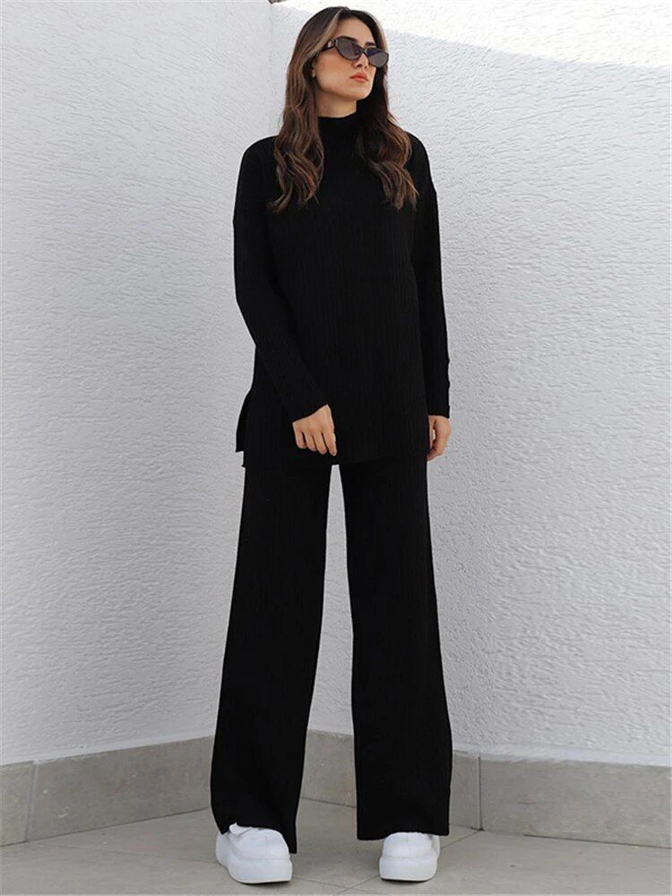 Warm Knitted Two Piece Set