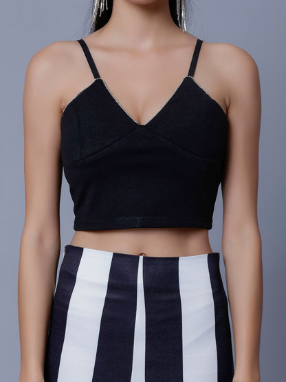 Strappy Rhinestone Detail Two Piece Set