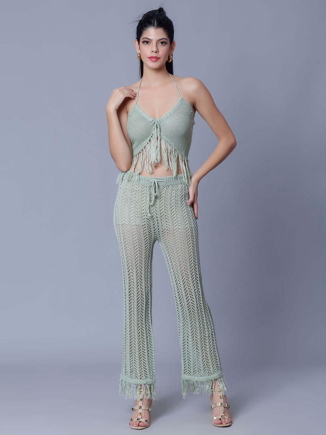 Sexy Crochet Two Piece Set