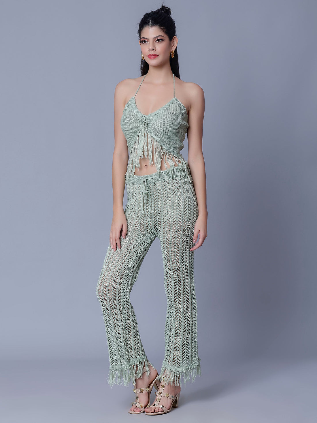 Sexy Crochet Two Piece Set